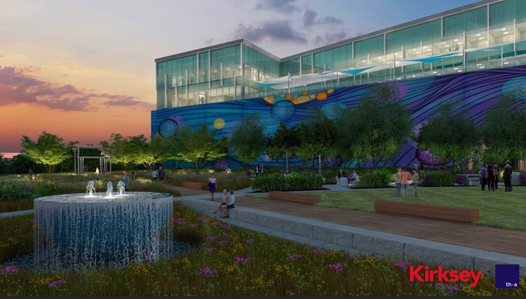 Photo rendering of the future Metrocare Hillside Campus. Kirksey Architecture